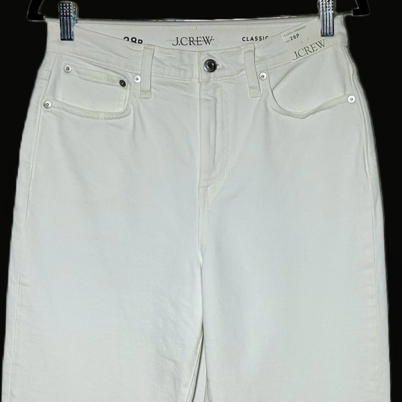 NWT J. Crew Petite Classic Straight Jean in White Denim, High Rise, Size 28P - Picture 9 of 16